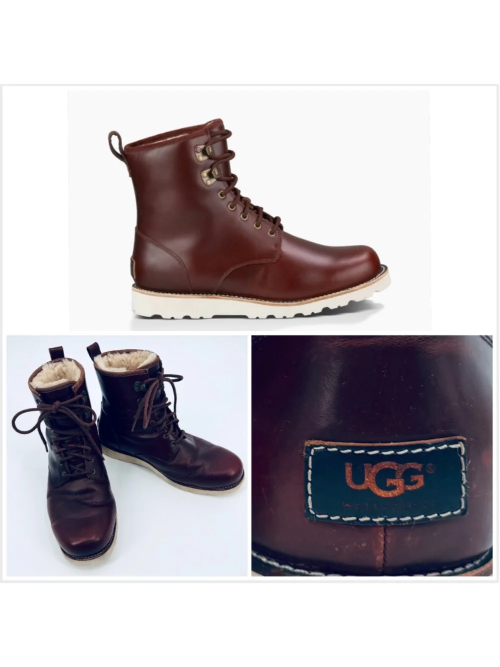 Men's UGG Hannen TL Cordovan Waterproof Leather Boots Brown Size 13